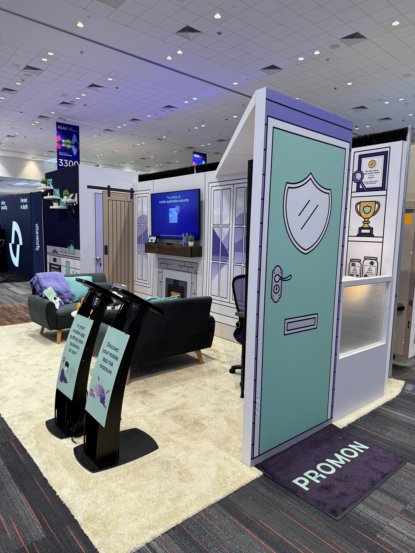 The front door and the ROI calculator stands
